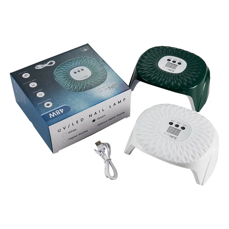 ماكينة مانيكير ذكية خفيفة مربعة مريحة للعلاج بالضوء بقدرة 48 وات، غراء طلاء أظافر سريع الجفاف لصالون الأظافر