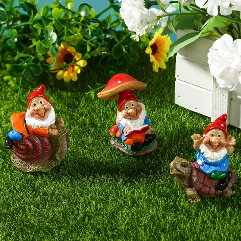 

Creative Mini Gnome Snail Funny Resin Dwarfs Statue Cute DIY Decoration Garden Outdoor Household Decor Ornament Accessories New
