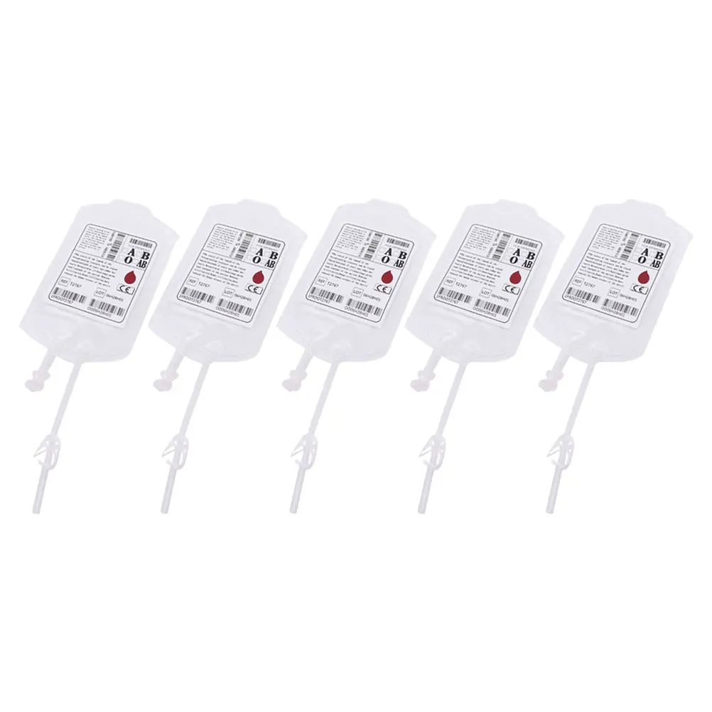 

5pcs Drink Containers PVC Halloween Party Prank Supplies Juice Bags Packaging Safe Beverages Storage Lightweight