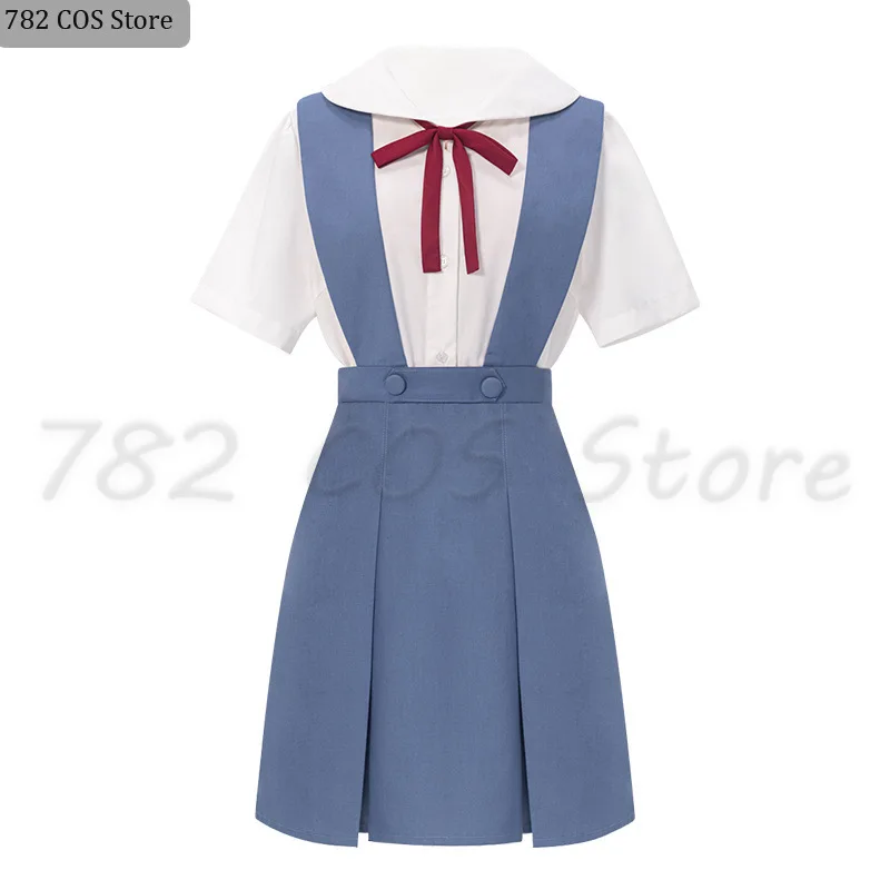 فستان Ayanami Rei التأثيري مع جوارب Asuka Langley Sohryu زي مدرسي Ayanami Rei ملابس أنيمي Comic Con Asuka Cosplay