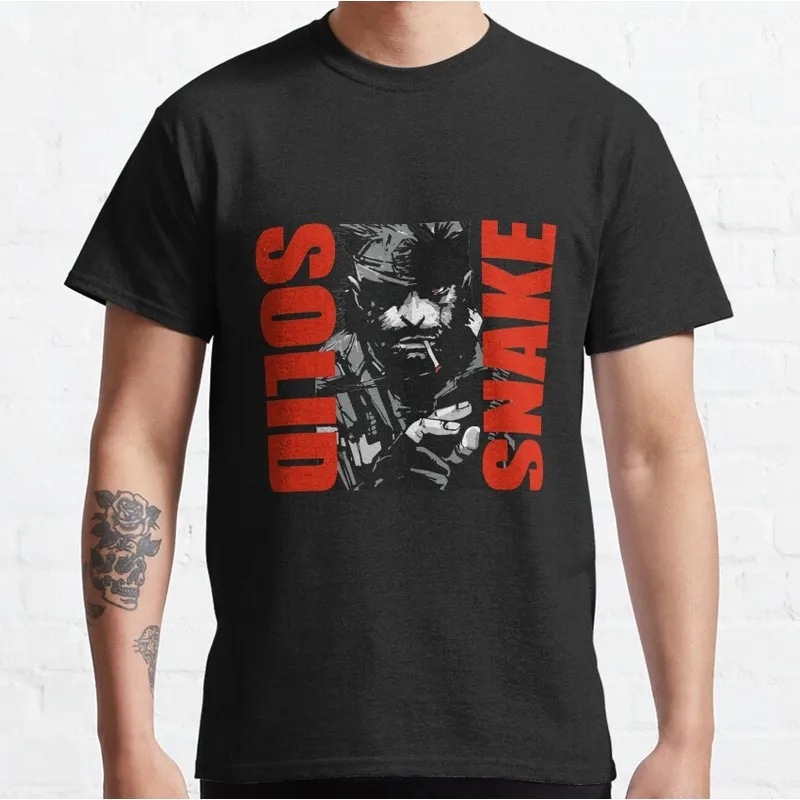 Metal Gear Solid MGS Game Print T‑Shirt Unisex Cotton Short Sleeve O‑Neck Tees Tactical Espionage Casual Streetwear Gamer Tops