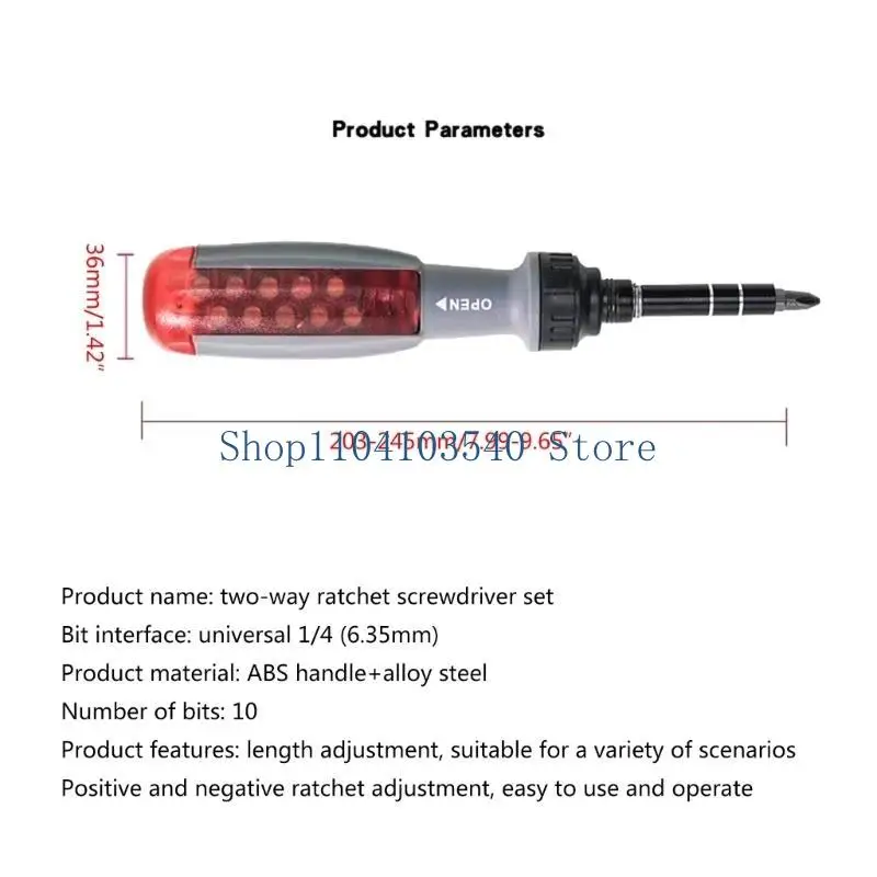 02DC Upgraded Screwdriver Set Professional Ratchet Screwdriver Set 11 in 1