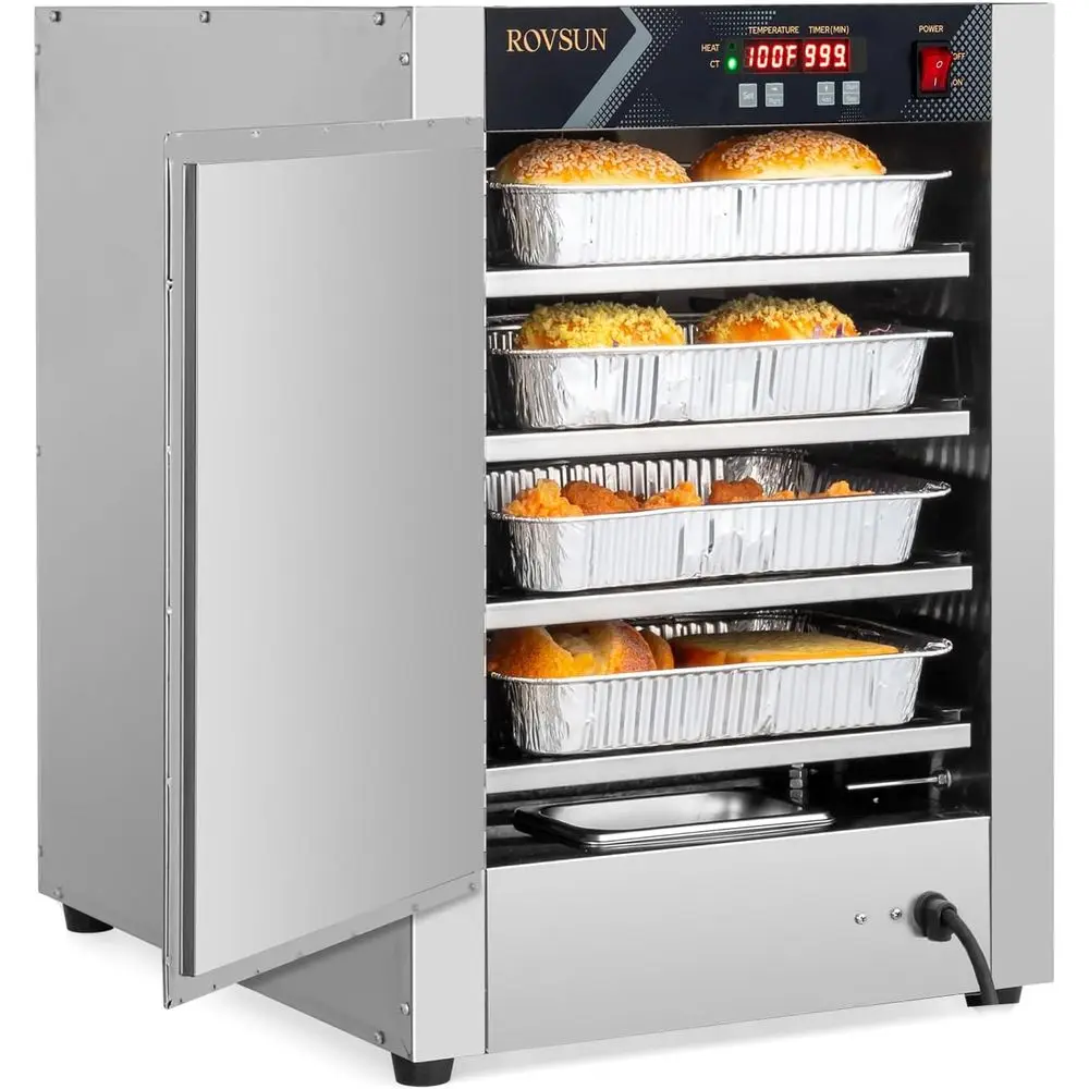 Pizza Warmer w/Water Tray Removable Shelves, Hot Holding Cabinet Pretzel Warmer Commercial Electric Food Warmer Countertop or Re