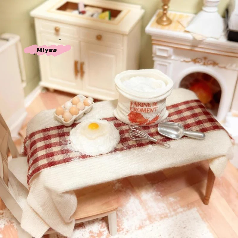 Cute Miniature Dollhouse Mini Flour Bag Kit Model Play Kitchen Food Accessory Set for Dolls Home Decoration Toy