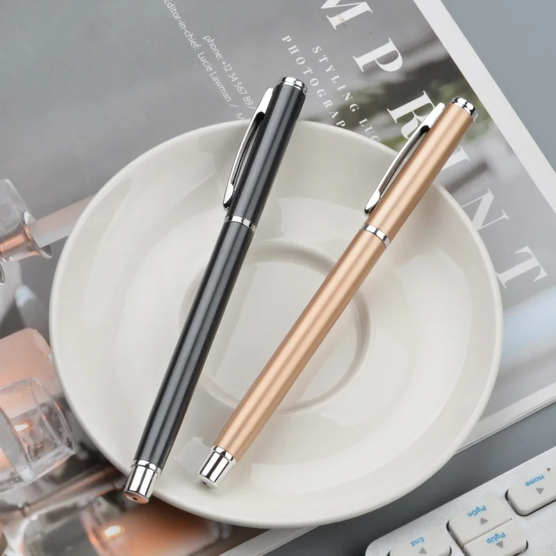 

Business Men Signature Ballpoint Pen Metal Black Ink Smooth Writing Gel Pens Student School Office Stationery Supplies