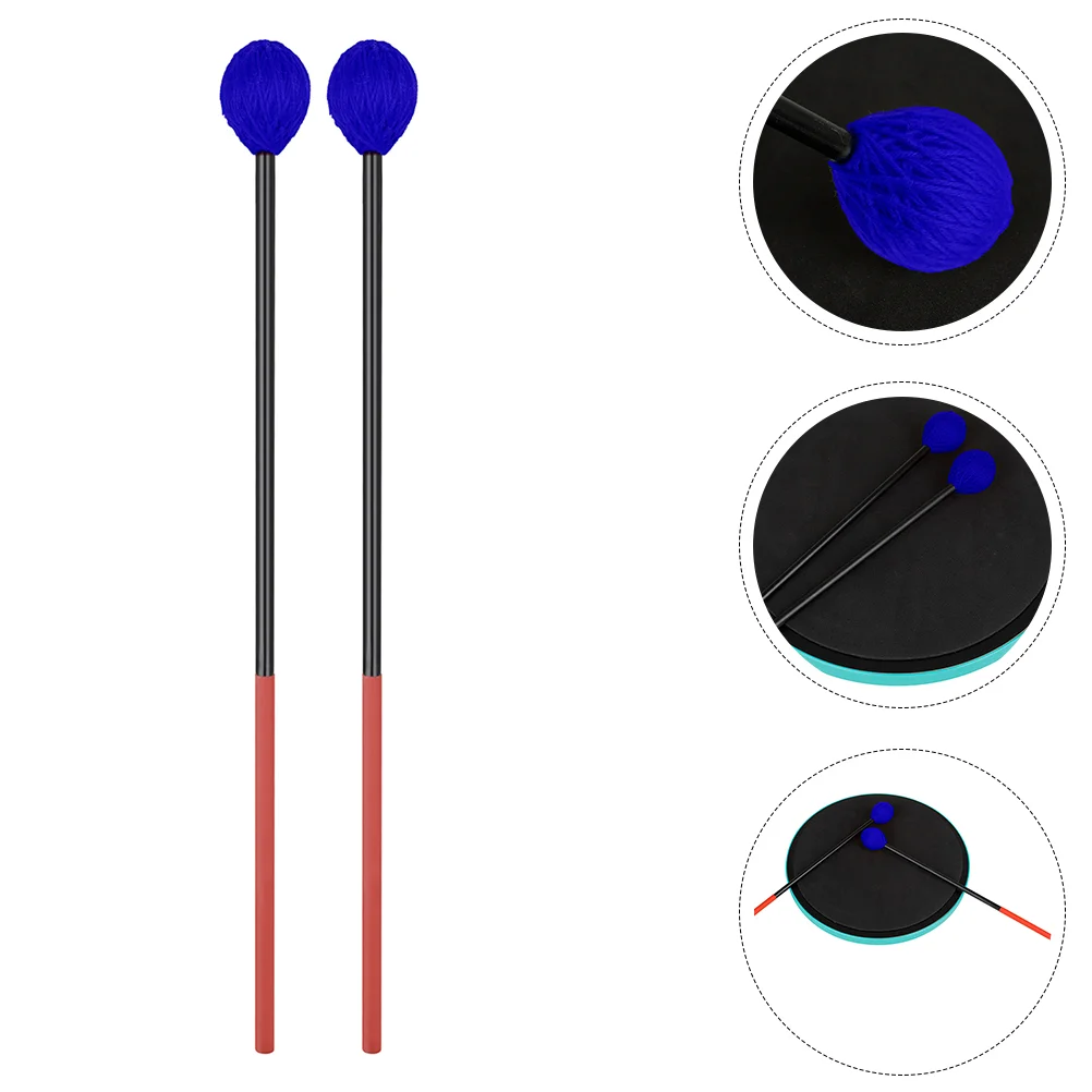 

2 Pcs Marimba Hammer Xylophone Sticks Percussion Music Mallet Instrument Accessories Blue Hammers Mallets Baby