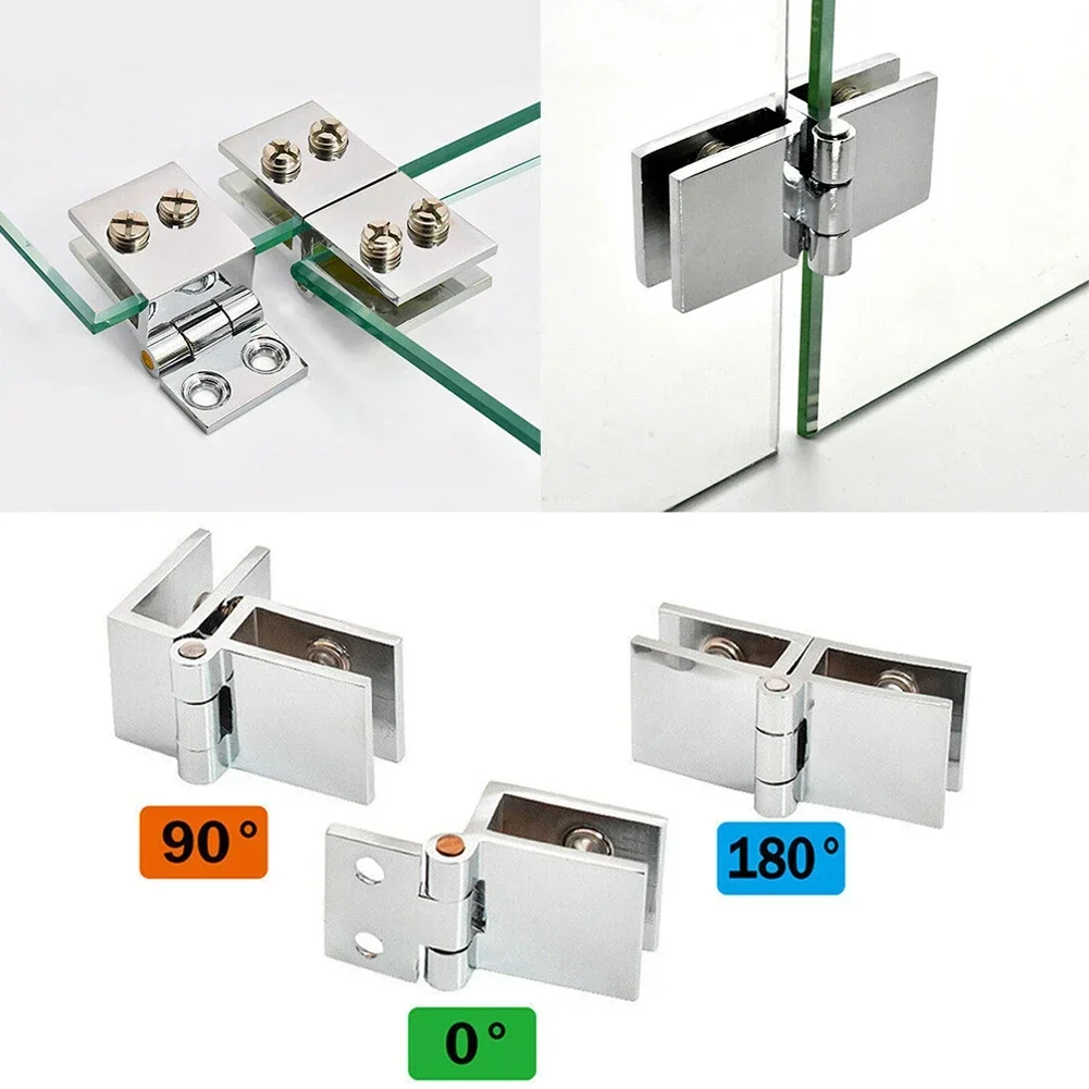 유리 문짝 경첩 샤워 유리 문짝 경첩, 단일 양면 클램프, 욕실 액세서리, 가정용 하드웨어, 구멍이 없는 유리 문짝 경첩