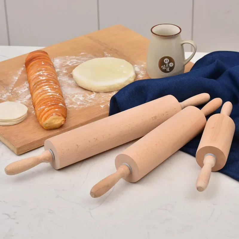 Wooden Rolling Pin Professional Dough Roller Non Stick Rolling Pin For Pasta Dough Pizza Baking Cookies Biscuit Fondant Cake