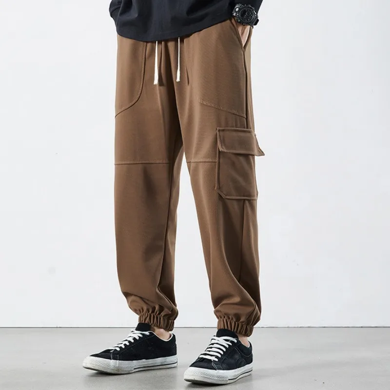 

Spring Autumn Men Casual Knitted Jogging Sweatpants Drawstring Hip Hop Style Daily Streetwear Tracksuit Workout Trousers