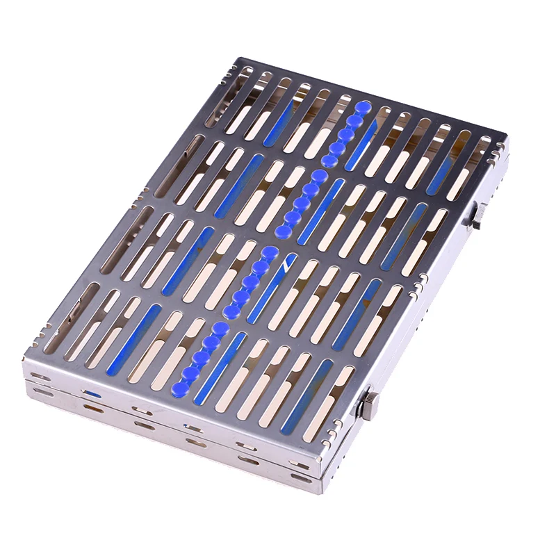 Dental Sterilization Rack 20 grid Surgical Instrument Autoclavable Box Dental Cassette File Burs Holder Disinfection Tray Tool