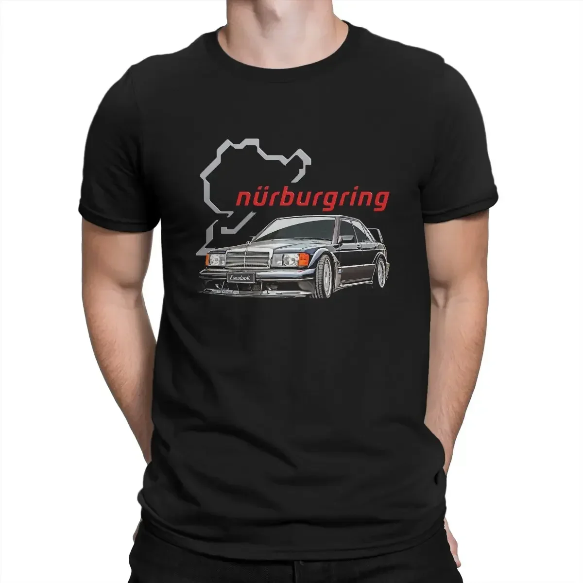 

2025 new model Nurburg Men's T Shirts Short eeve Round Neck T-Shirts Automotive Mer 190E Vintage Tee Shirt 100% Cotton B