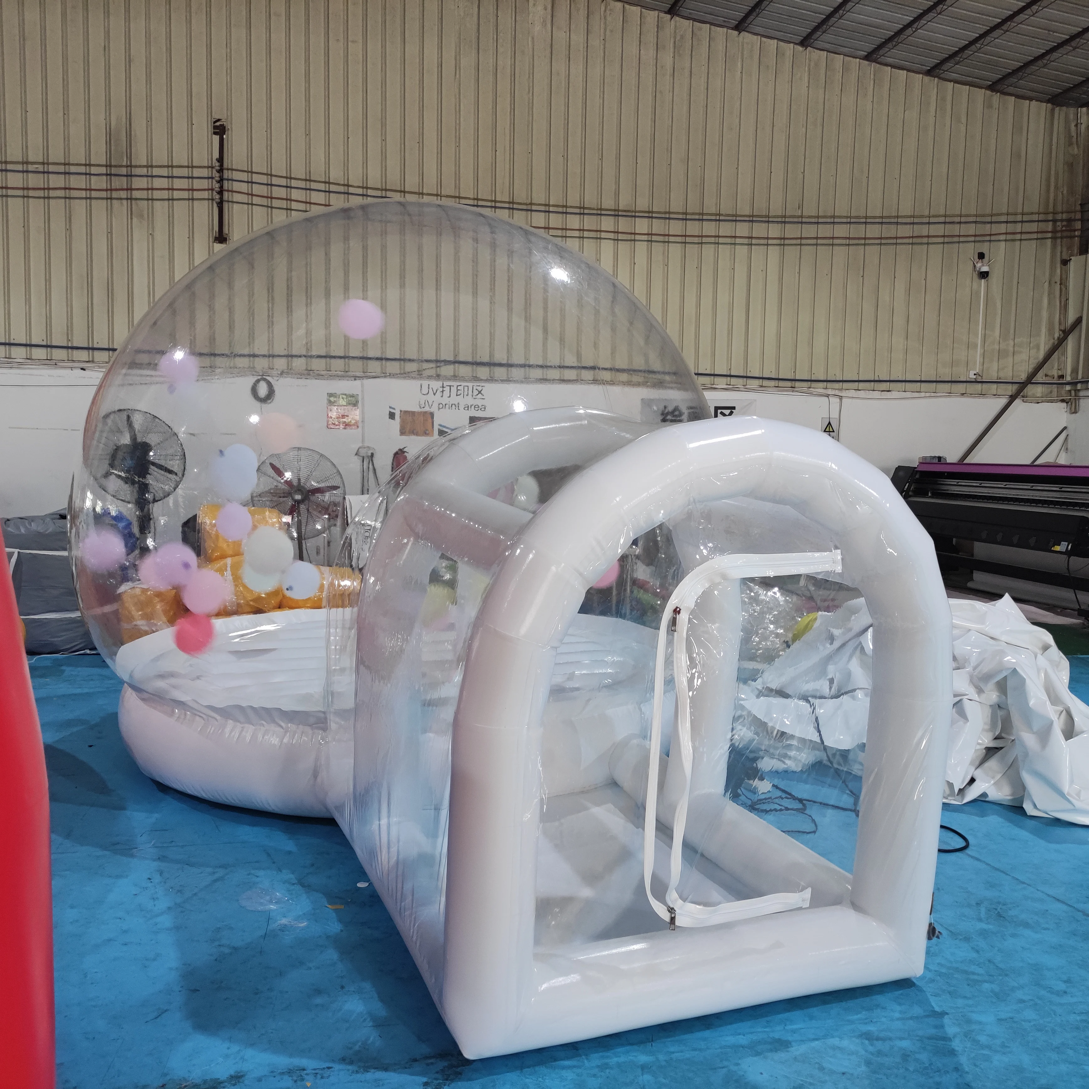 Casa inflável transparente da bolha da abóbada da casa da bolha do salto do PVC claro divertido com salto