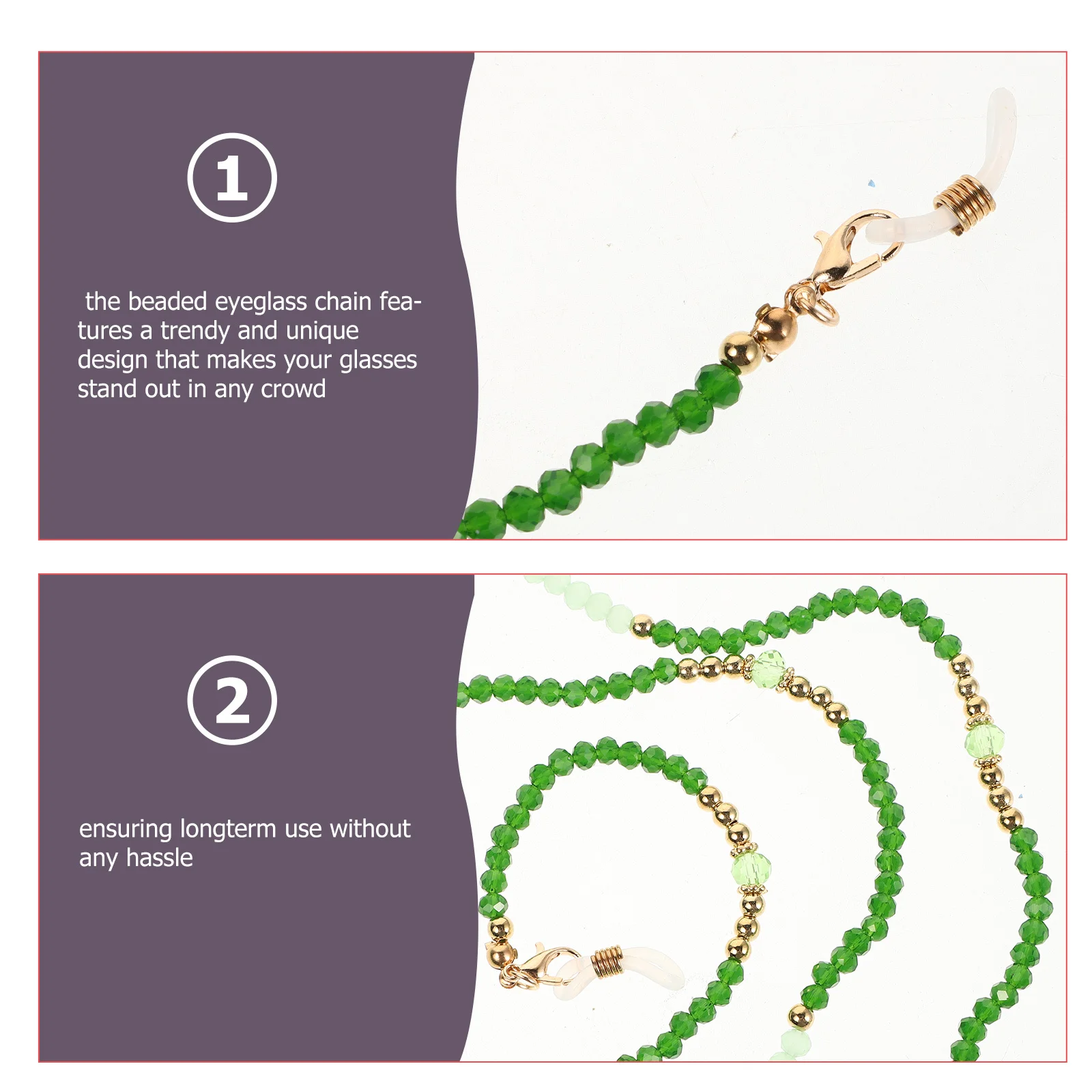 Cadena para gafas con cuentas, correa para el cuello para mujer, cuentas Ccb duraderas, soporte para máscara, collar para gafas, cordón para gafas de sol