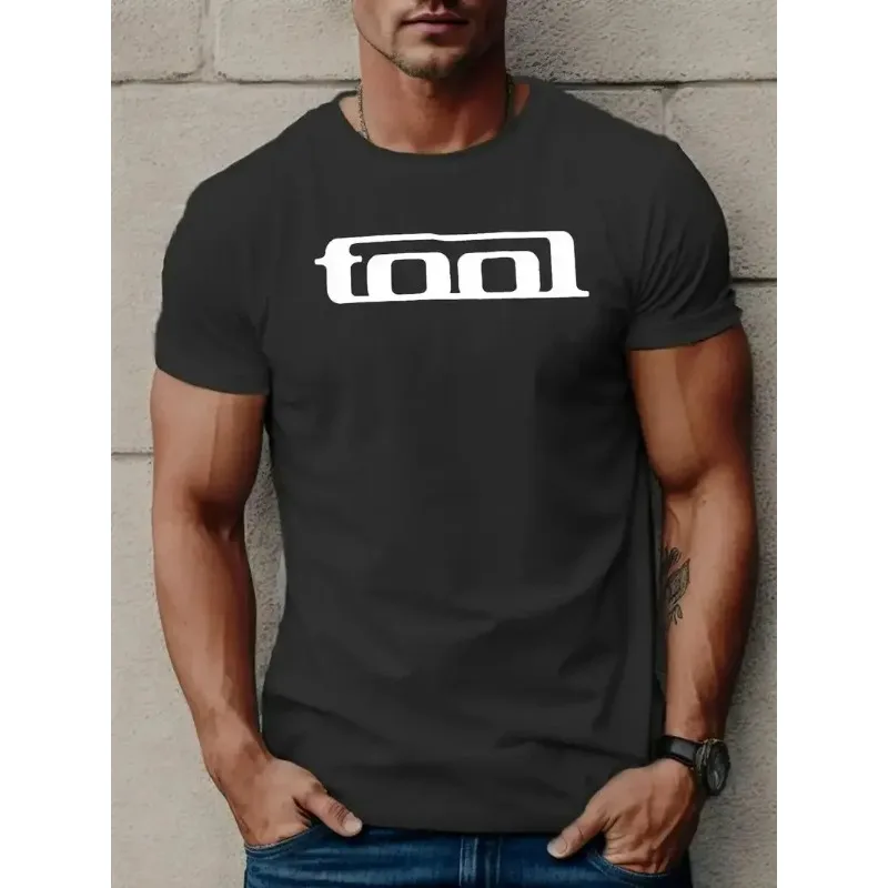 Tool Letter Printed Men's Cotton T-shirt Fashionable Loose Daily Men's New Summer Casual Fashion Top Short Sleeved T-shirt