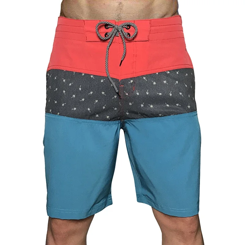 Quick-dry printed beach pants travel swimsuit pants running shorts men sports fitness shorts surf board pants five minutes