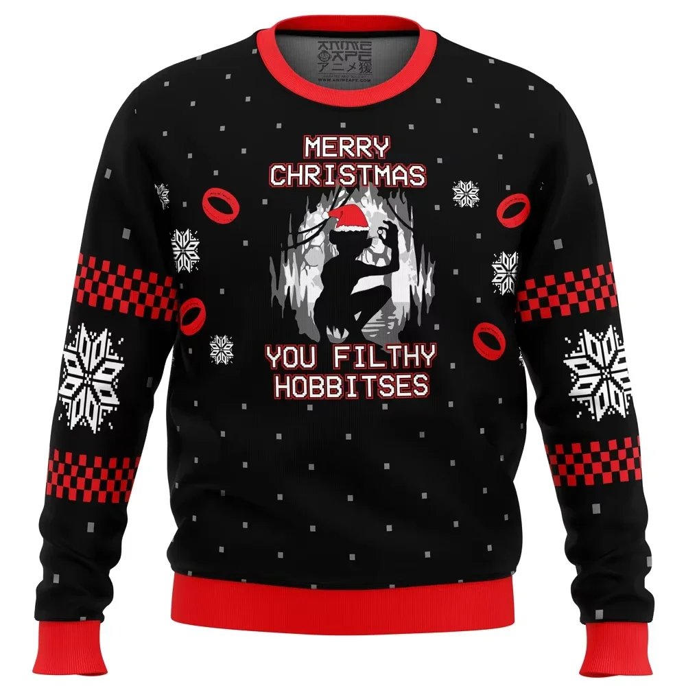 Lord of the Rings Filthy Hobitses Ugly Christmas Sweater Cartoon Anime Women Men Pullover Tops Fashion Couple Hoodie Sweatshirt