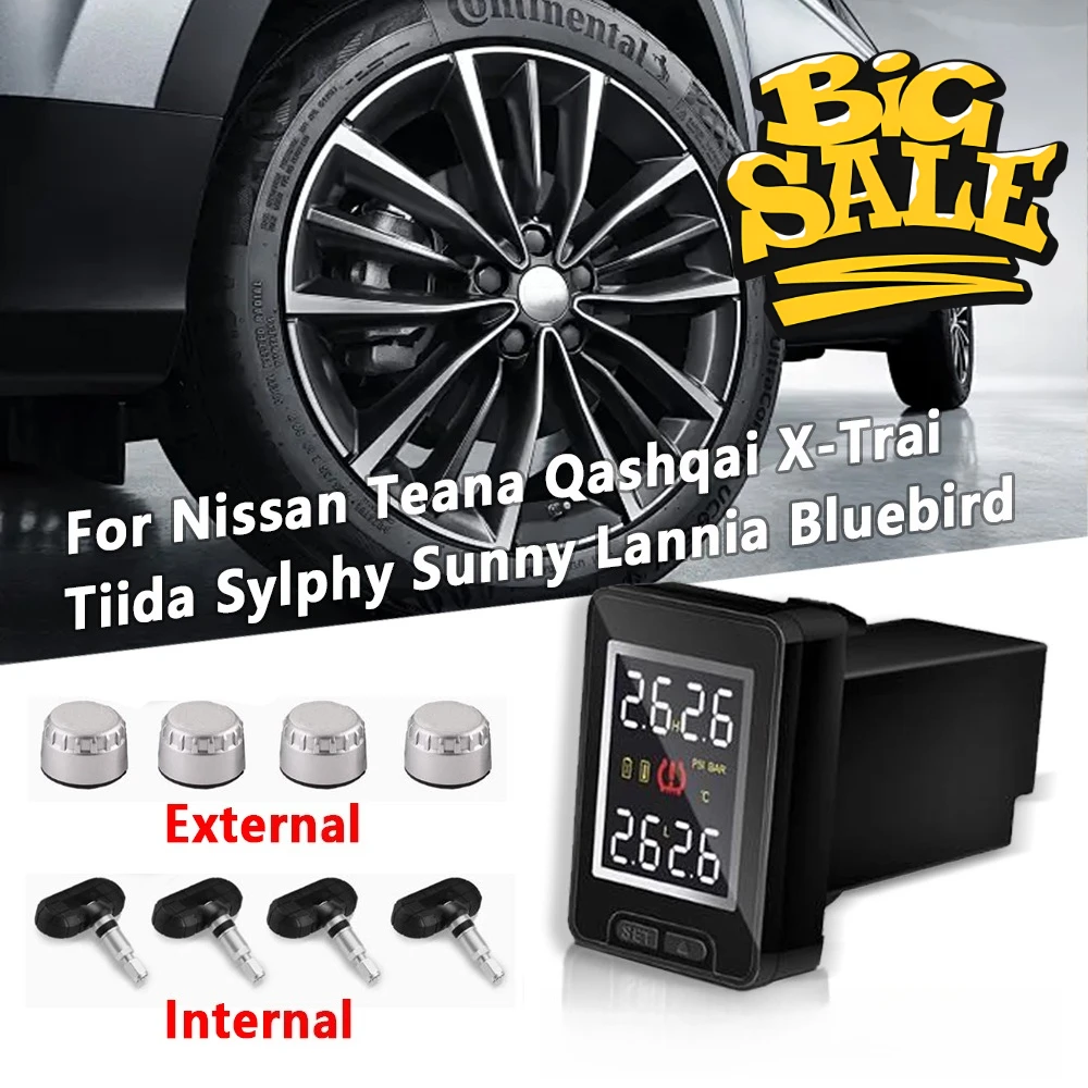 

LCD Display TPMS Tire Pressure Monitoring System for Nissan Teana l33 Maxima 2016 Quest Terra 2018 Navara Bluebird Venucia