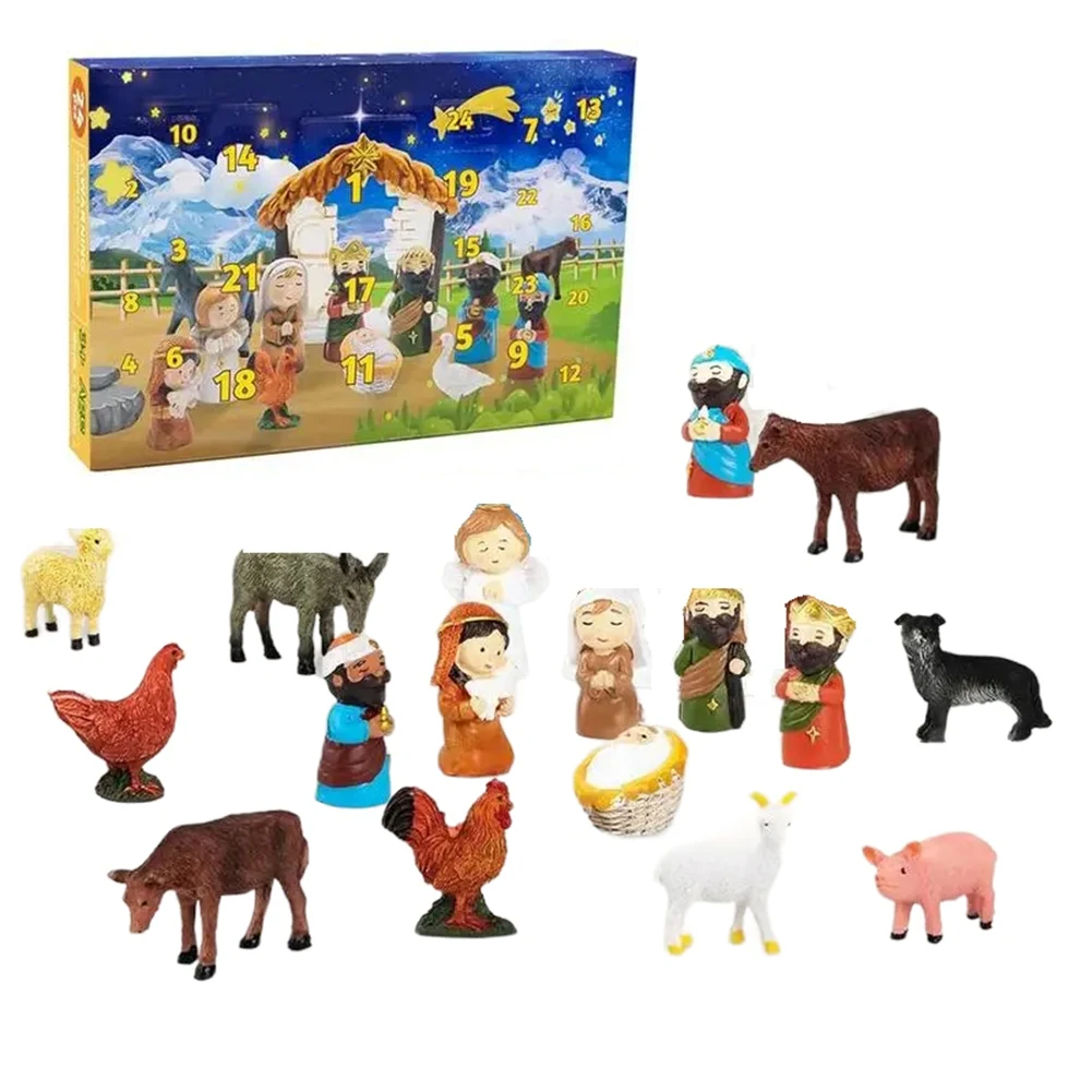 Christian Advents Calendar Religious Nativity Scene Calendar Nativity Scene Set Christmas Advents Calendar for Kids Boy