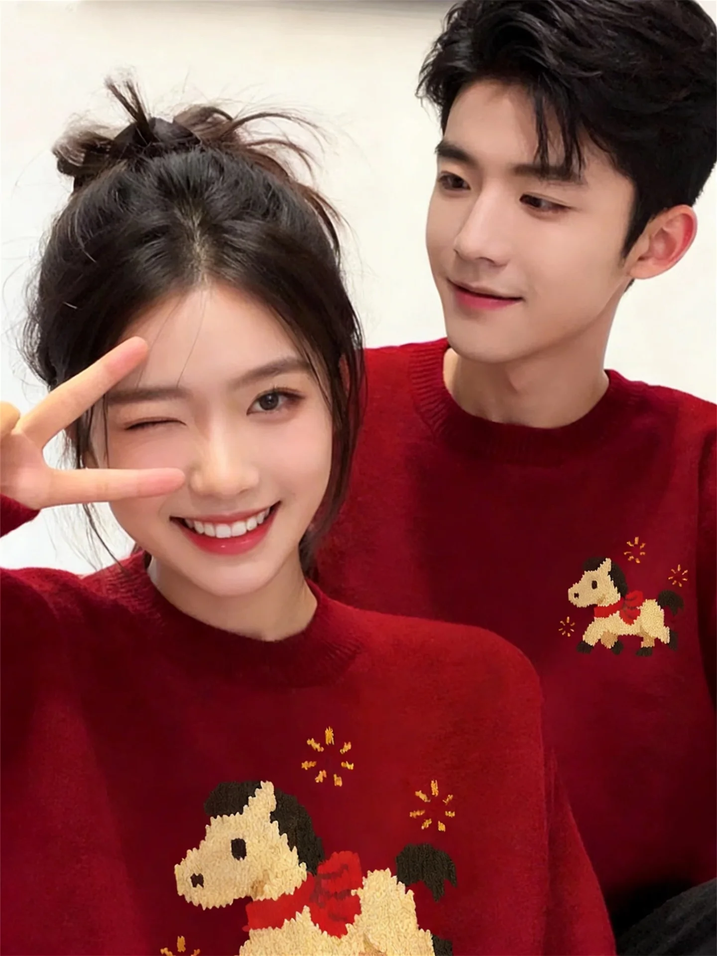 

2026 New Year Astrology Men Women Couple Knitted Sweater Autumn Winter Warm Soft Texture Floral Pattern Casual Wear