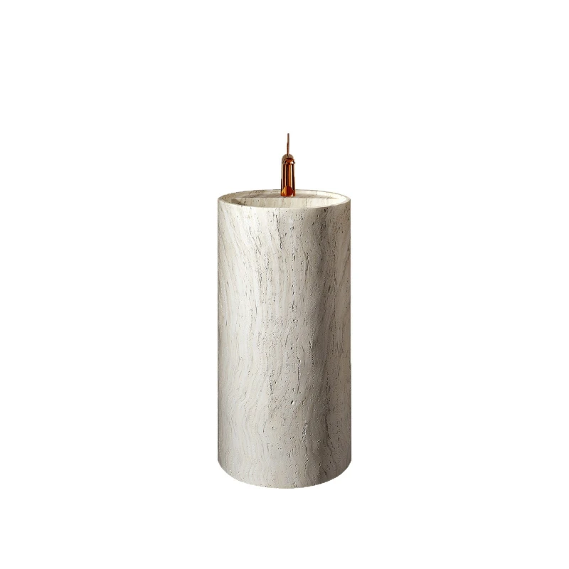 

Artificial travertine minimalist column basin integrated floor imitation marble pattern face wash table designer art wash basin