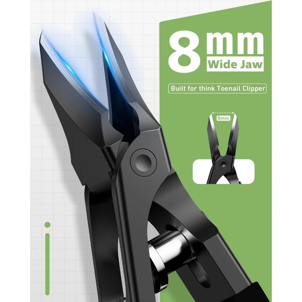 Slanted Toenail Clipper for Seniors and Thick Nails | Ergonomic Handle with Curved Blade and Anti-Splash Safety Lock