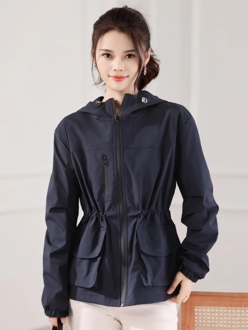 

Spring and Autumn New Women's Jacket Hooded Commuter Work Clothes Stormtrooper Jacket