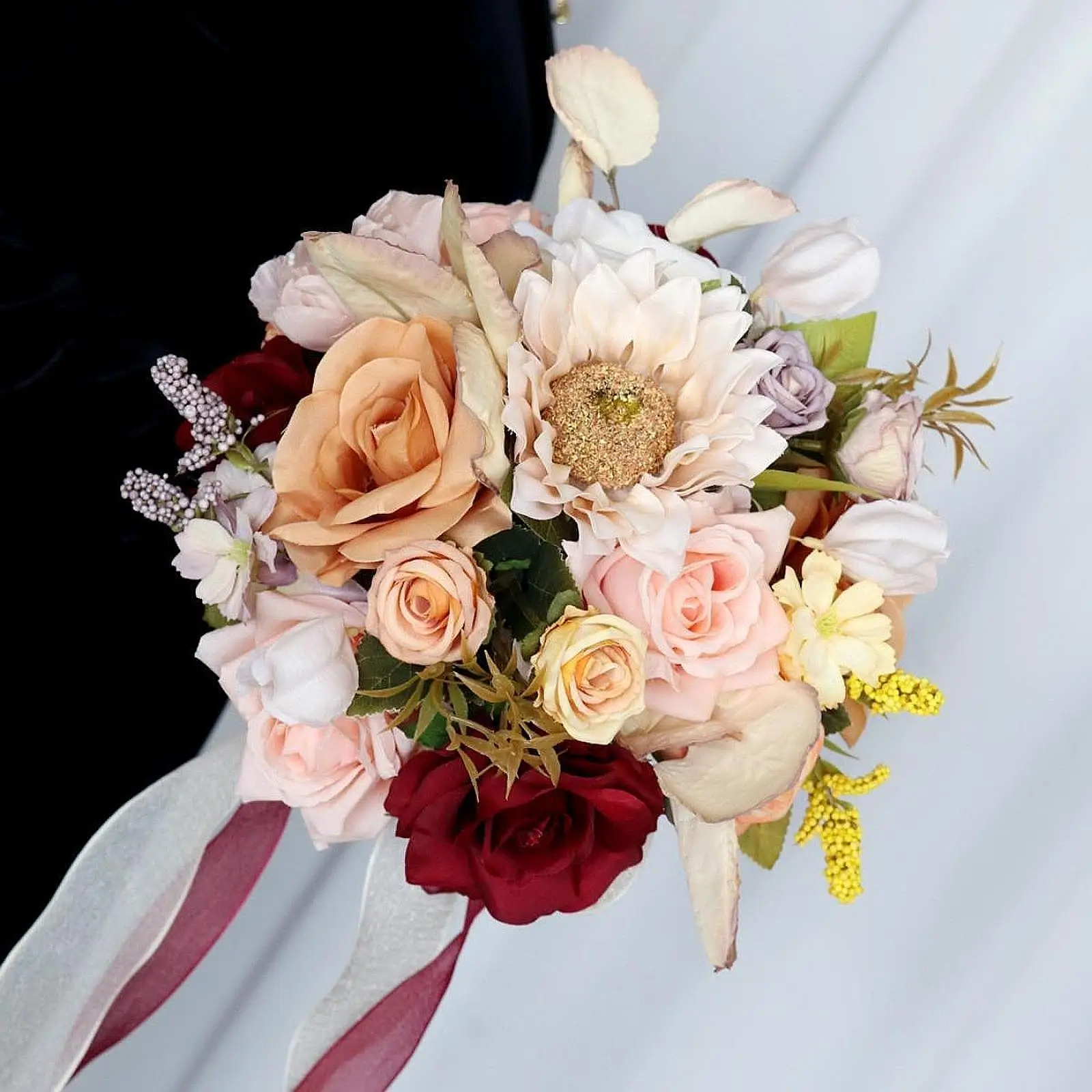 Bridal Bouquet Romantic Florals Table Centerpiece Bridesmaid Flower Tossing Bouquet for Ceremony Anniversary Church Home Decor