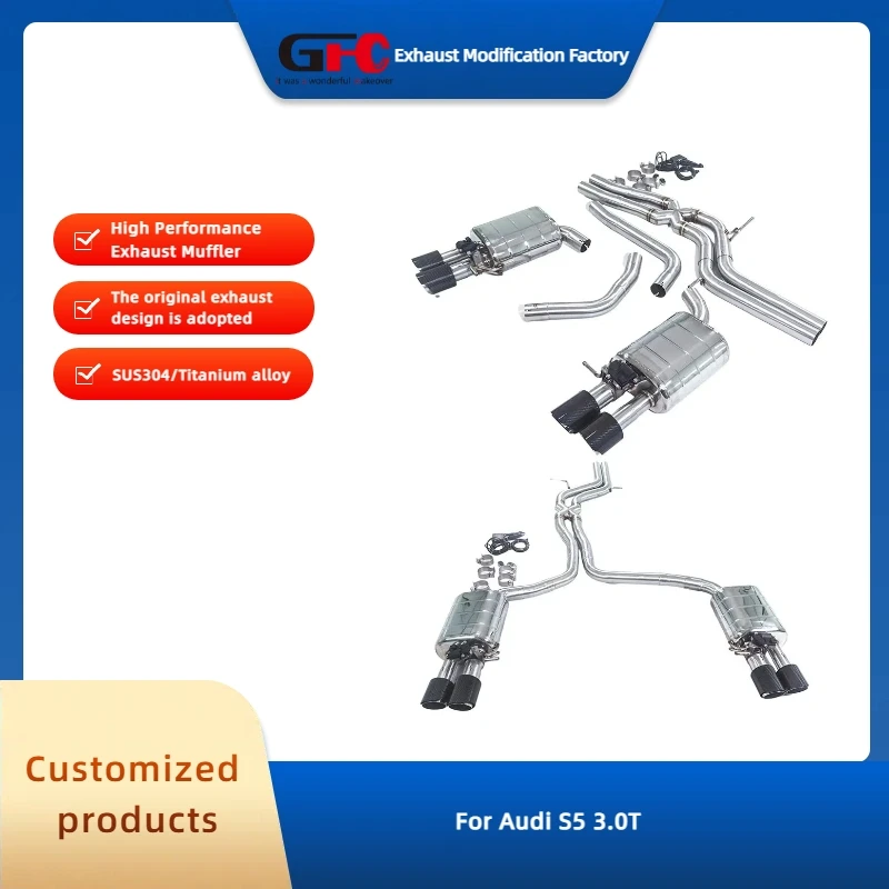 

GFC 304 Stainless Steel High-Performance Electronic Valve Exhaust Muffler System for Audi S5 3.0T