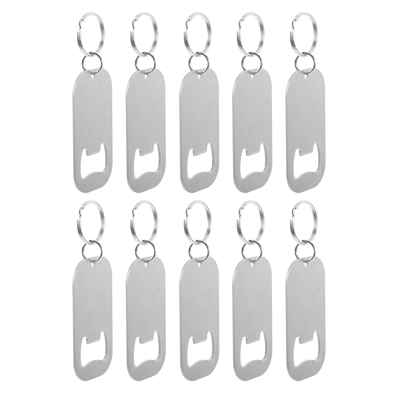

10pcs Keychain For Men Stainless Steel Multifunction Keyring Beer Bottle Opener Flat Small Keychain Bottle Opener Bulk Kitchen