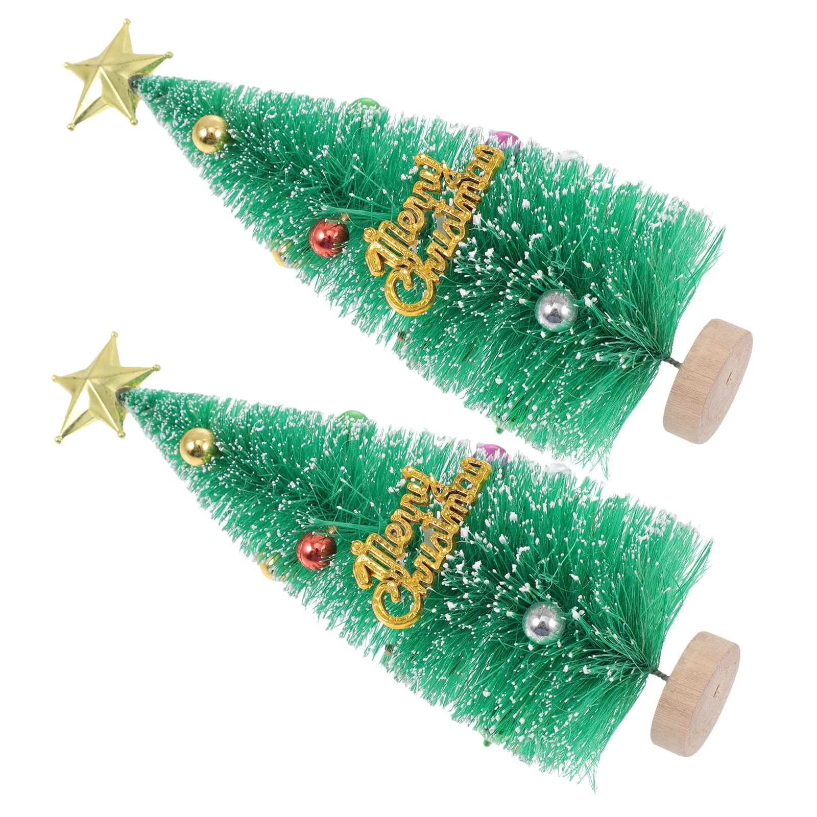 

2Pcs Mini Christmas Tree Decor Small Xmas Trees for Desktop Home Party Decoration Christmas Tree Adorns Festive Table Ornament