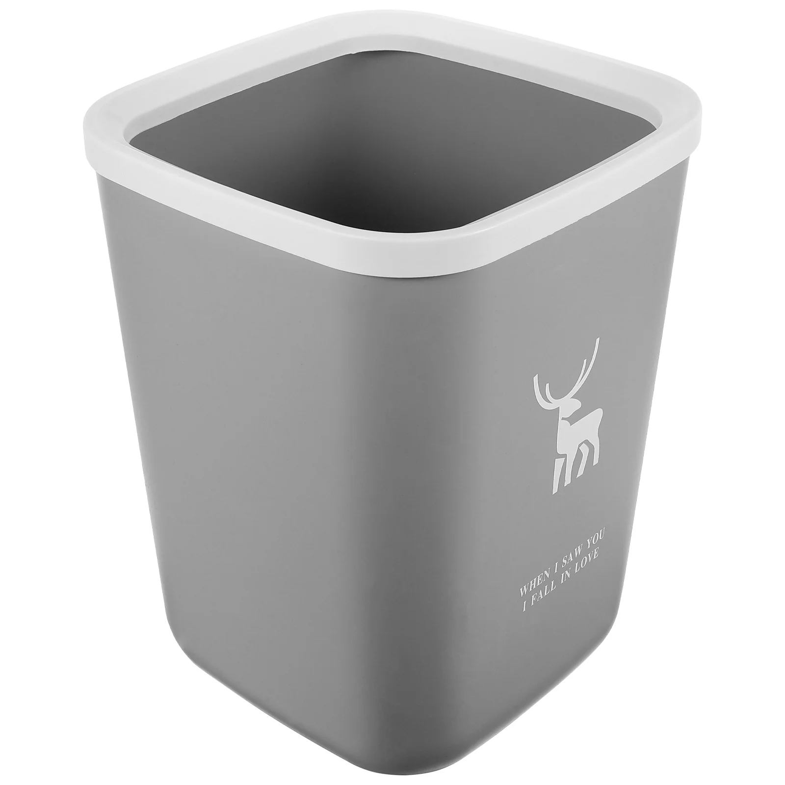 

No Lid Plastic Trash Can Large Opening for Bedroom Living Room Kitchen Bathroom Household Rubbish Bin Easy to Clean Reusable