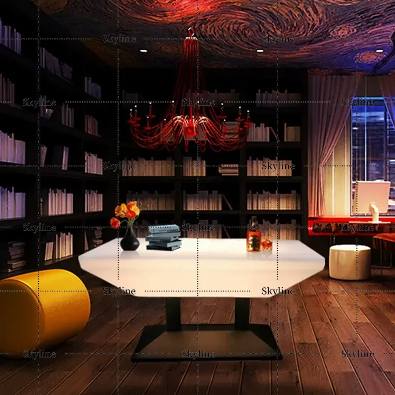 for Modern Outdoor LED Luminous High Table and Chair Set Leisure Coffee Wine Bar Bartending Table