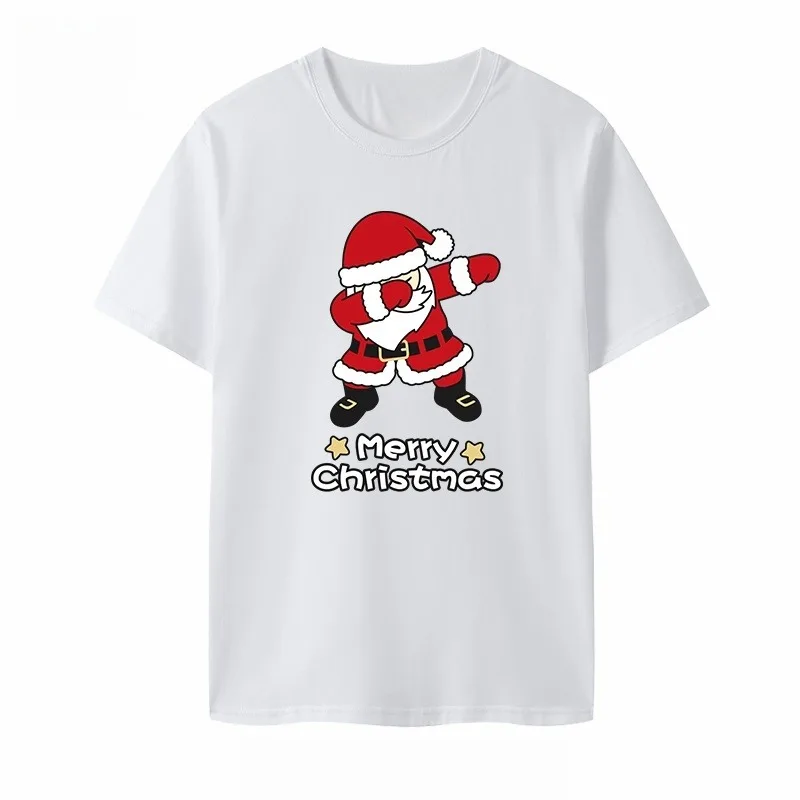 

Новые рождественские элементы Санта-Клауса, 3D-печать, свободный и универсальный парный стиль, модный быстросохнущий топ с короткими рукавами