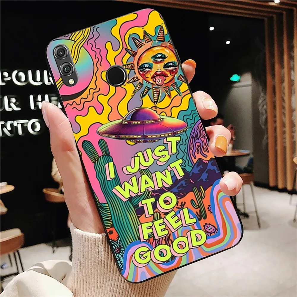 Colourful Psychedelic Art Phone Case For Huawei Honor 10 Lite 9 20 7A 9X 30 50 60 70 Pro Plus Soft Silicone Cover