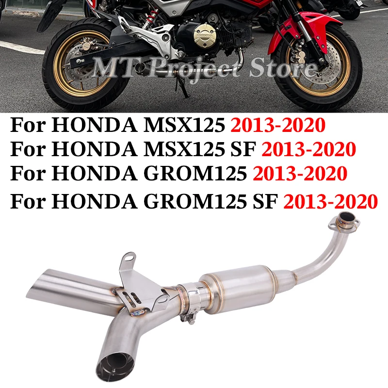 

Slip On Motorcycle Exhaust System Escape Double Muffler Front Pipe For HONDA MSX125SF GROM125SF GROM125 MSX125 SF 2013 - 2020