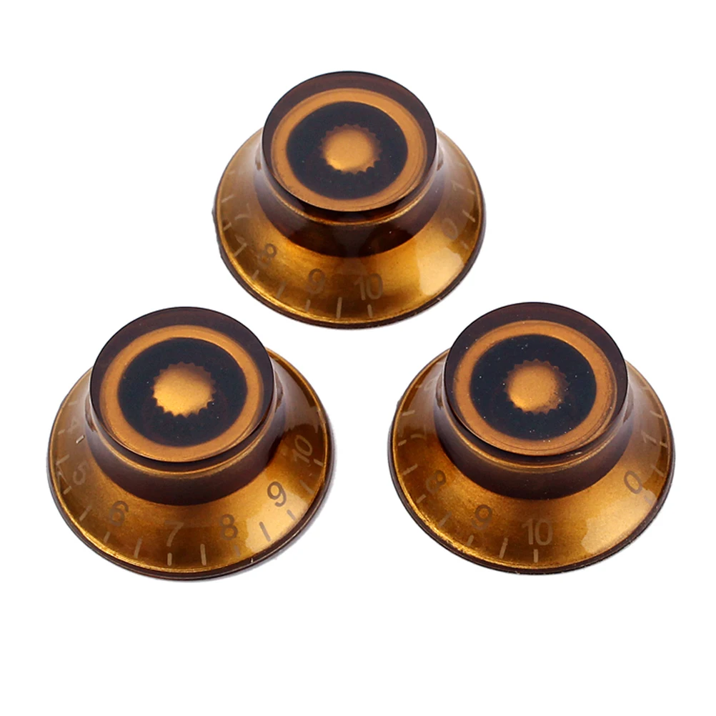 

3PCS/Set Round Guitar Knobs Volume Tone Control Knobs Rotary Knobs Style Electric Guitar Parts Replacement (Light Brown)
