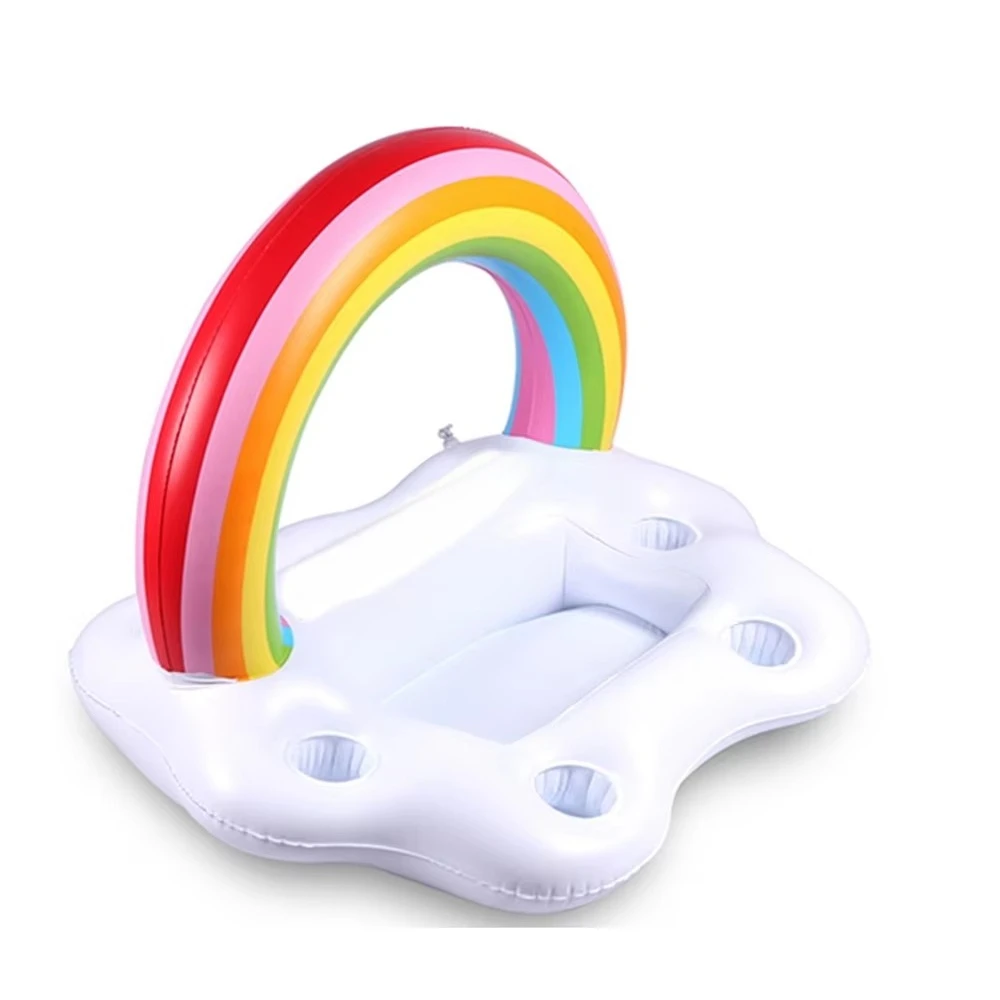 Coaster Rainbow Coaster Inflatable Cooler Floating Tray Pool Party Offer