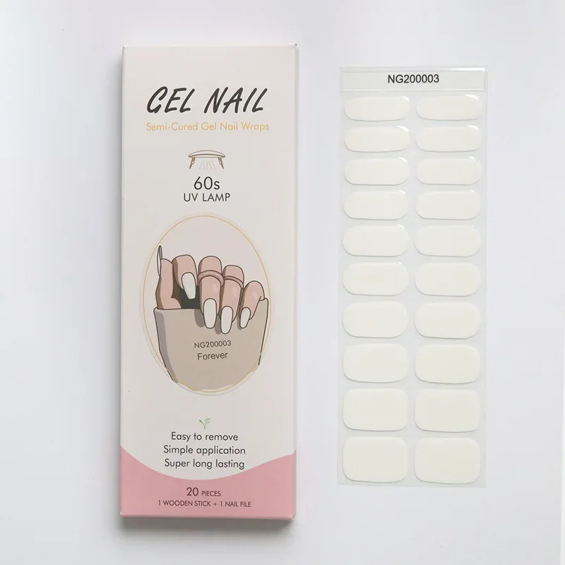 Semi-Cured Gel Nail Patch Wine Red Adhesive Sliders Long Lasting Full Gel Nail Stickers DIY Manicure Harden In UV Lamp Need