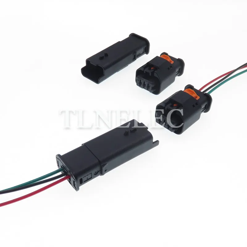 3 Pin Way 1.5 Series Car Waterproof Wiring Socket With Wires Automobile Headlight Regulator Sensor Plug 1801177-1 1-1801178-1