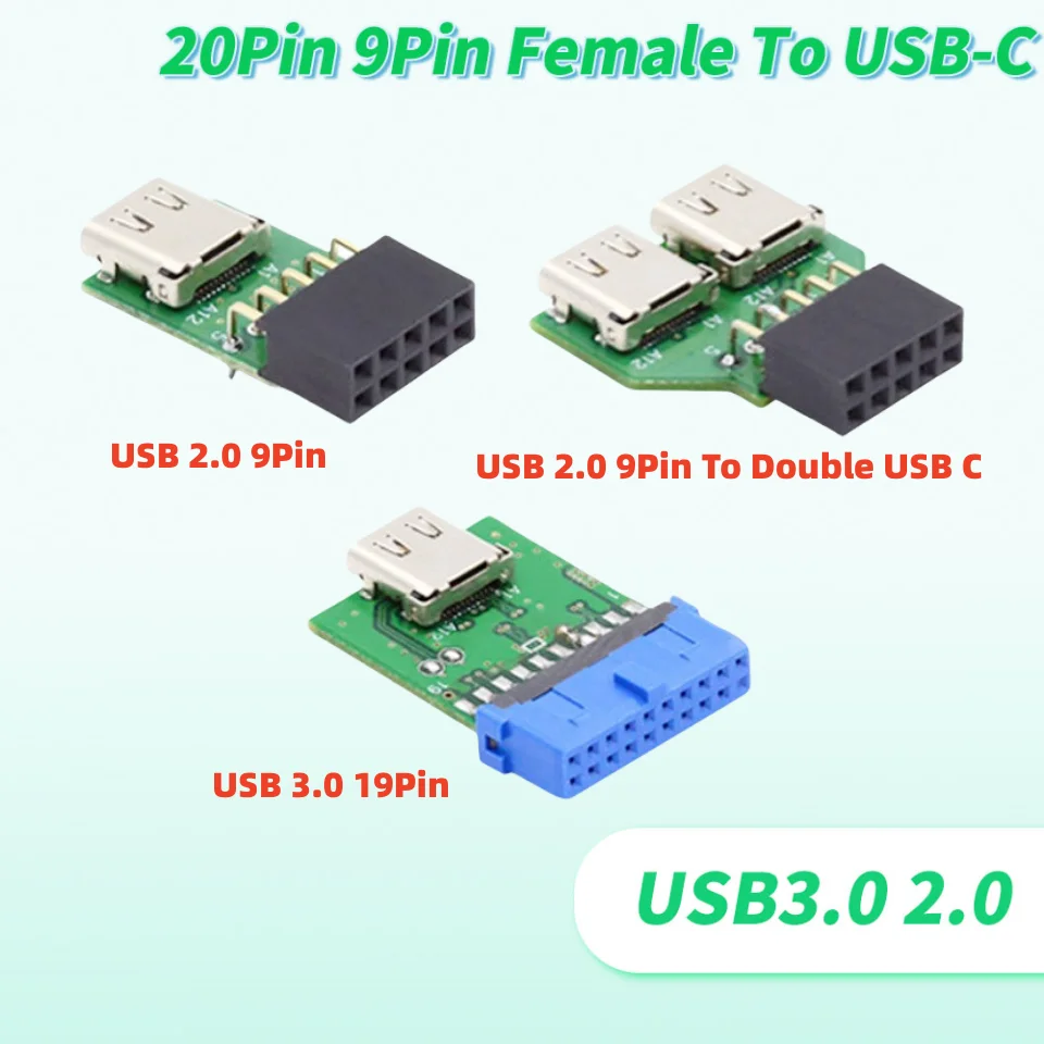 

Настольная 19-контактная основная плата USB 3.0 19p USB3.1 USB-C типа C «мама» на 2,0, 9-контактный разъем-удлинитель UC-141
