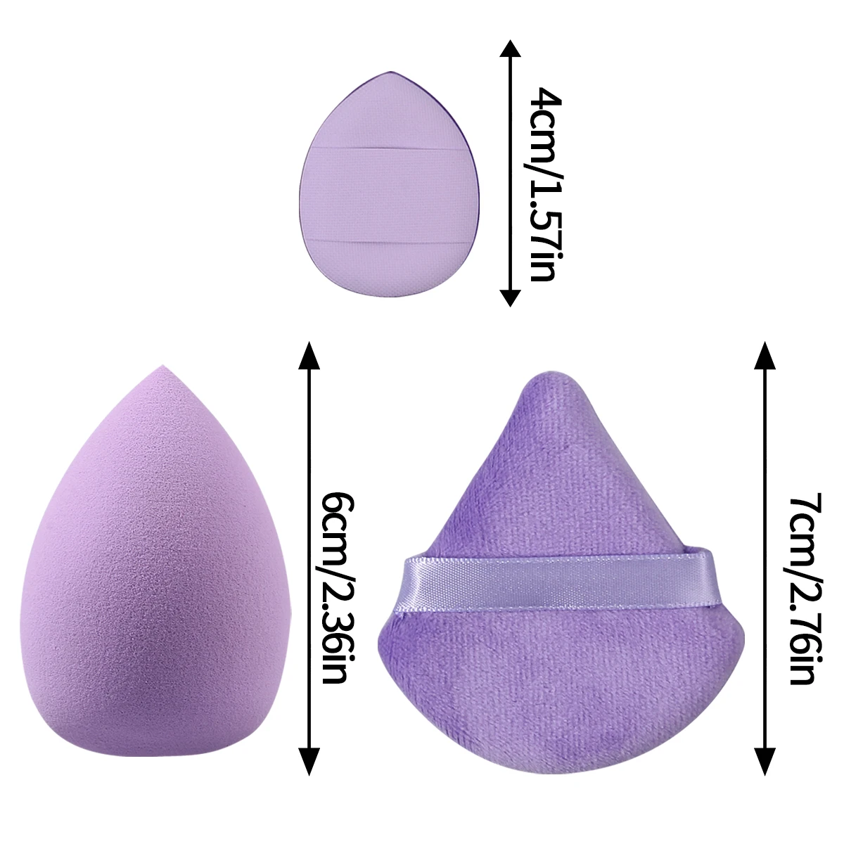 Ensemble de bouffantes de poudre de maquillage en éponge Super douce, éponge usable sèche et humide/bouffée de poudre triangulaire/mini outils de maquillage 6 pièces