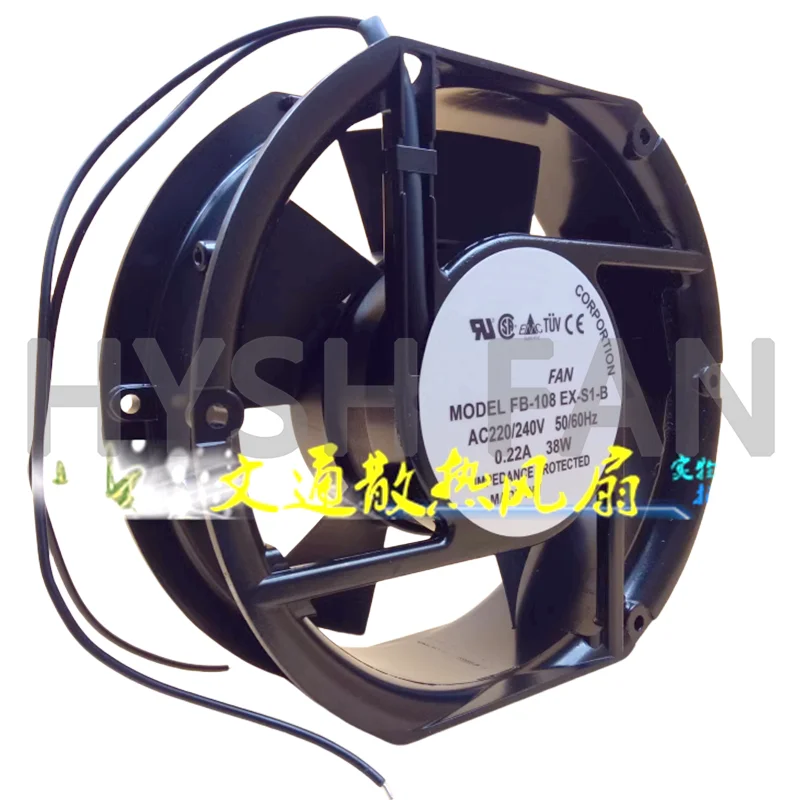 FB-108EX-S1-B AC220/240V 0.22A 38W 17251 Cooling Fan