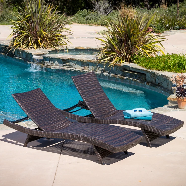 Free shipping within U.S Outdoor Wicker Furniture Poly Rattan Sunr Setting Pool Rattan Patio Chaise