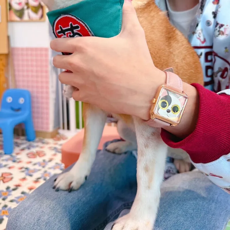 Happie Watch Watch new product Golden dog Square Quartz Watch, niche light luxury trend watch, birthday gift