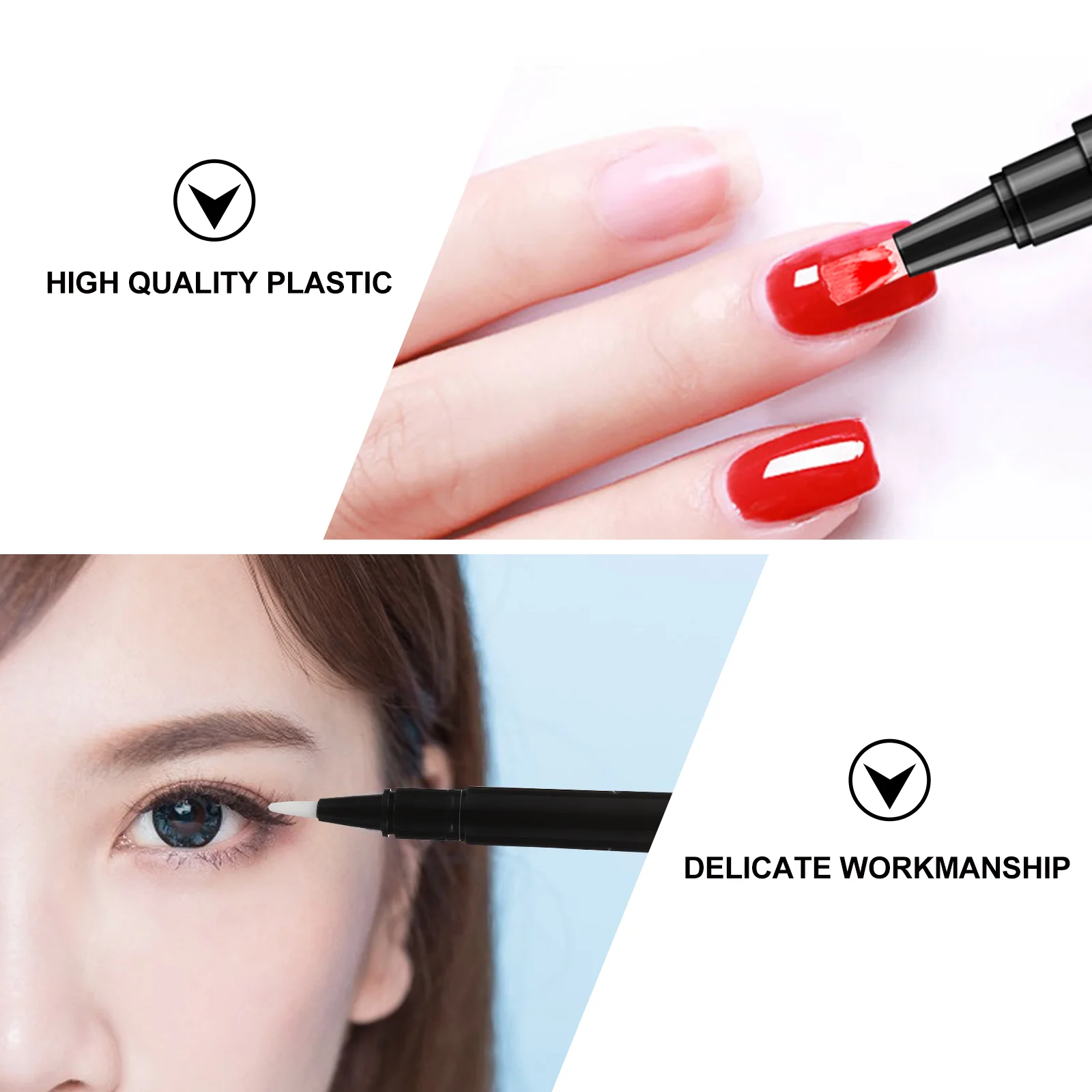 4 Pcs Small Nail Rotating Pen Tube Travel Car Brown Eyeliner Plastic White Polish Lip Gloss Applicator