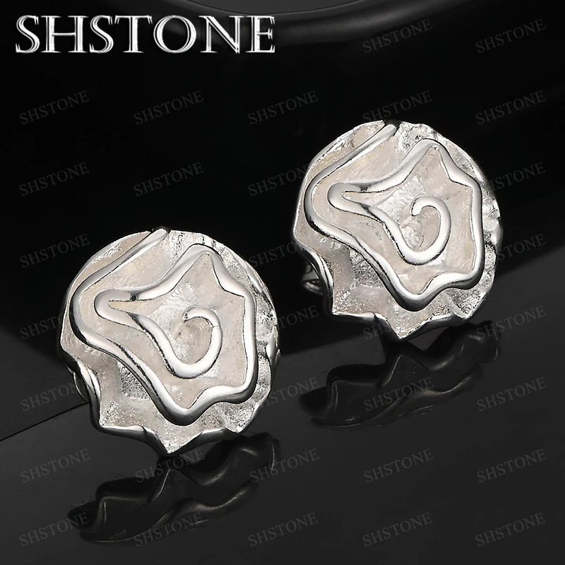 

925 Sterling Silver Flower Stud Earrings Women's Wedding Birthday Party Gift Fashion Accessories Fine Luxury Jewelry Earring