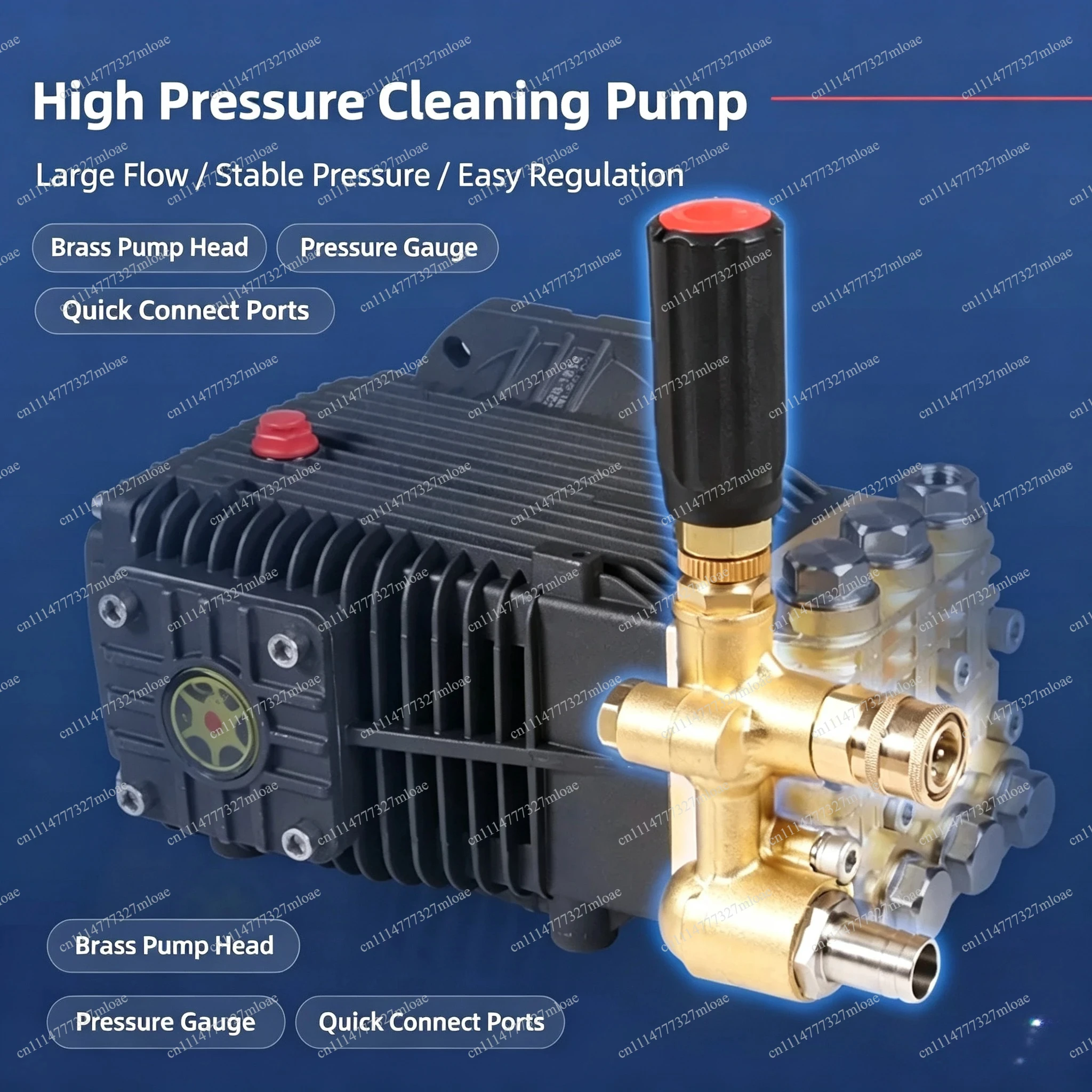 Ultra High Pressure Plunger Pump Head Pure Copper Core Commercial Car Washer Replacement Pump Assembly