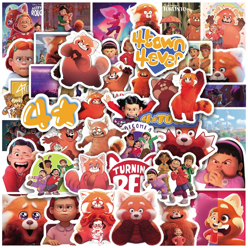 

10/30/50pcs Disney Movie Turning Red Stickers Decal Kids Toy Laptop Luggage Phone Car Skateboard Diary DIY Phone Cartoon Sticker