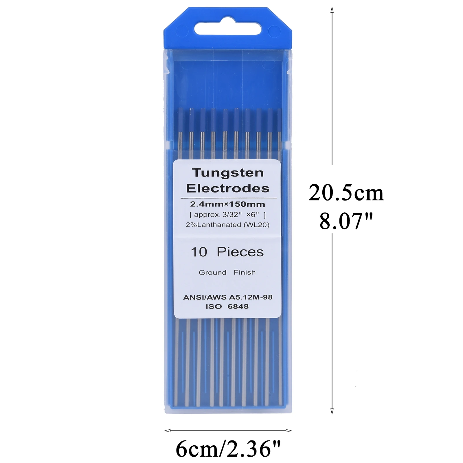 Electrode For TIG Rod Electrodes WL20 for Blue 2% Lanthanated 3/32 x 150 mm for Low Alloy Steel Aluminum Copper 10PK