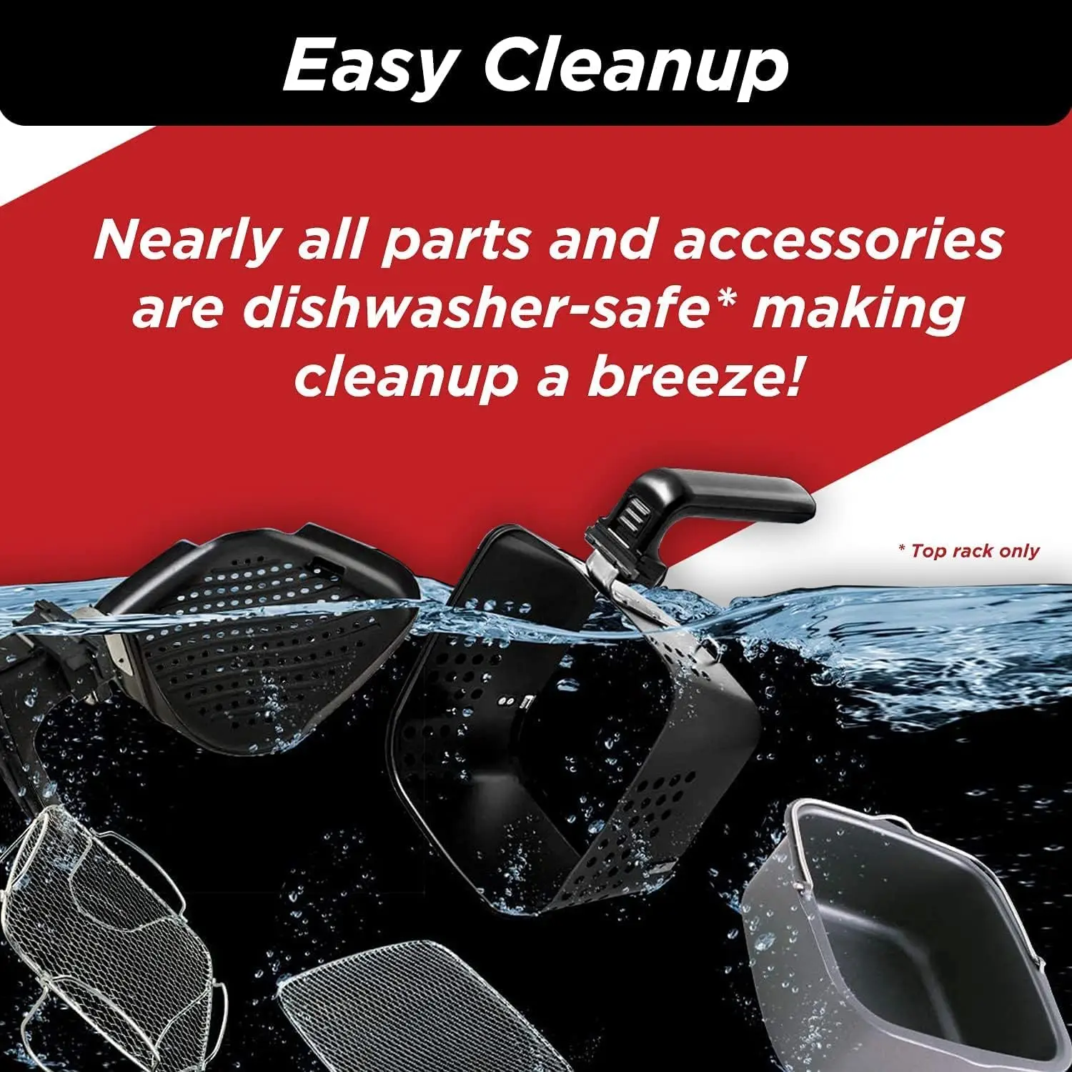 Brio 6-Quart Smart Air Fryer with Probe, One-Touch Controls, Grill Pan & Divider, Black